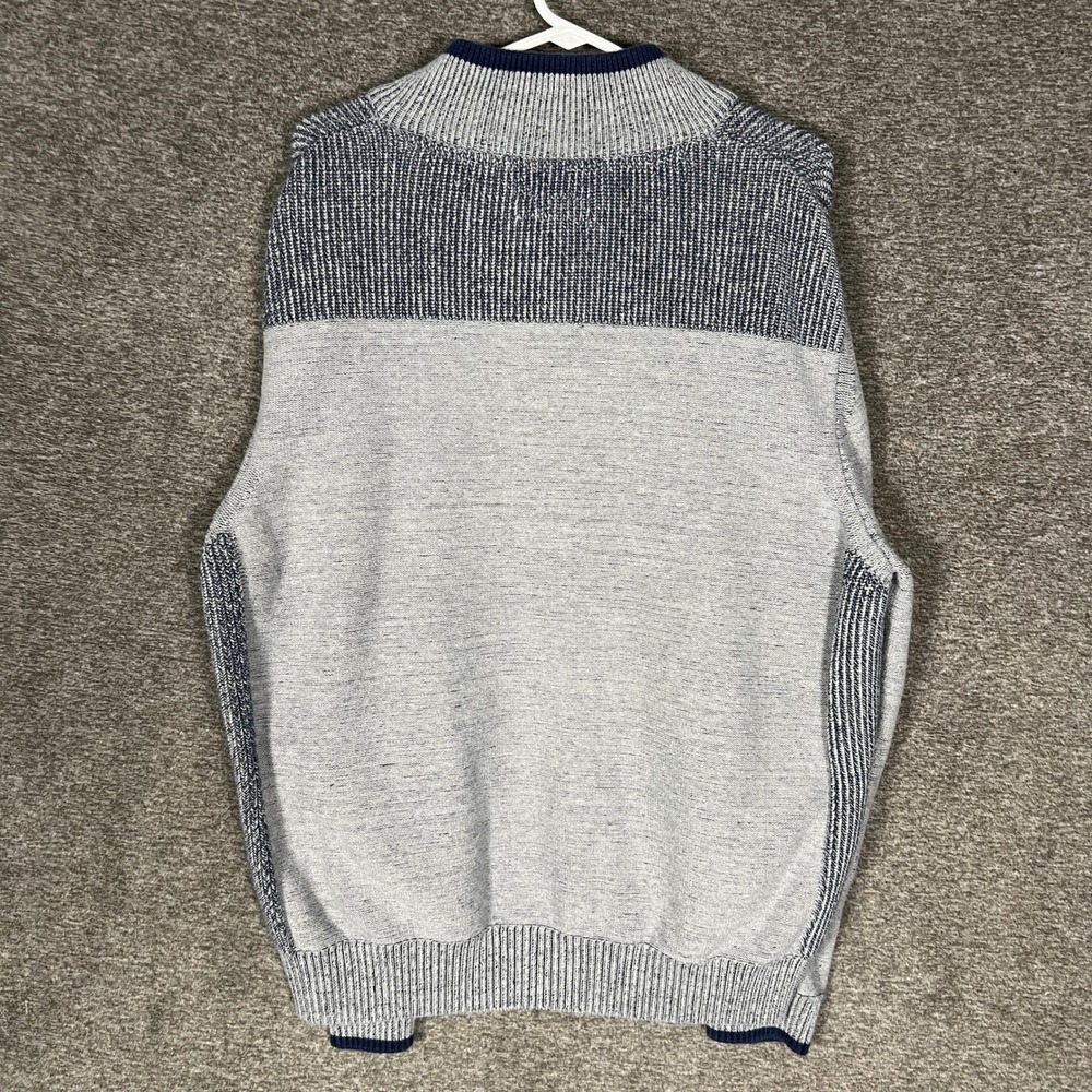 Carbon 2 Cobalt Mens XL Full Zip Knit Cardigan Sweater Gray Blue - Picture 6 of 7